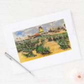 アルフォンス・ドーデのフォンテヴィエイユの水車 長方形シール (封筒)