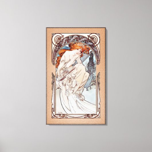 アルフォンス・ド・ラ・ミュジケ・バイ・アルフォンスミュシャ キャンバスプリント (正面)