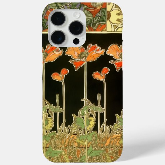 アルフォンス・ミュシャによるアール・ヌーヴォー装飾芸術（オレンジの花） Case-Mate iPhoneケース (裏面)
