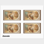 アルフォンス・ミュシャによるフルーツ、ビンテージアートヌーボー 長方形シール (シート)