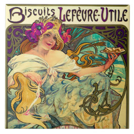 アルフォンス・ミュシャによるルフェーブル・ユーティルビスケット (1896) タイル
