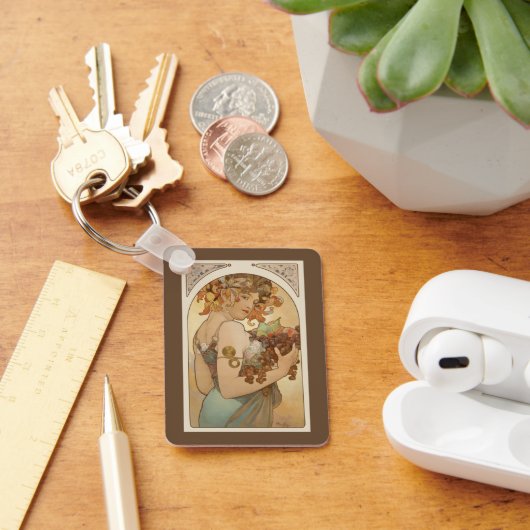 アルフォンス・ミュシャによるヴィンテージ アールヌーヴォー「フルーツ」 キーホルダー (デスク)