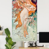 アルフォンス・ミュシャによる春のアール・ヌーヴォー画 ポスター (ホームオフィス)