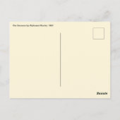 アルフォンス・ミュシャによる4つの季節、ビンテージアートヌーボー ポストカード (裏面)