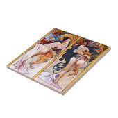 アルフォンス・ミュシャのアールデコの新しいによる4季節 タイル (側面)