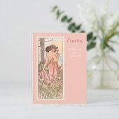 アルフォンス・ミュシャのカーネーション花シリーズ ポストカード (スタンド正面)