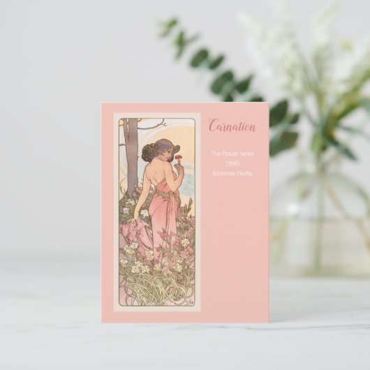 アルフォンス・ミュシャのカーネーション花シリーズ ポストカード (スタンド正面)