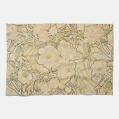 アルフォンス・ミュシャのボタンの花、ヴィンテージ アールヌーヴォー キッチンタオル (横)