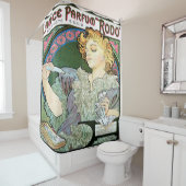 アルフォンス・ミュシャの1896年の槍Parfum Rodo シャワーカーテン (インサイチュ)