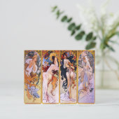 アルフォンス・ミュシャの「四季」1895 ポストカード (スタンド正面)