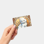 アルフォンス・ミュシャ風の猫 バッジ (手持ち)