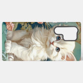 アルフォンス・ミュシャ風 白猫 SAMSUNG GALAXYケース (裏面横)