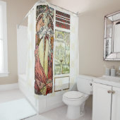 アルフォンス・ミュシャ1900のオーストリア人のパビリオン シャワーカーテン (インサイチュ)