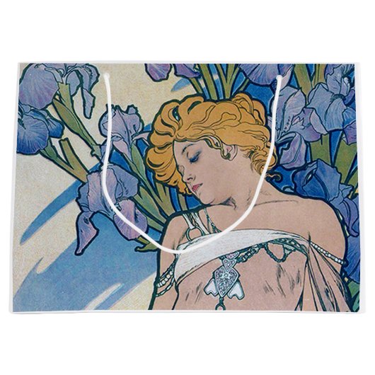 アルフォンス・ミュシャ「アイリス(四つの花)」 ラージペーパーバッグ (正面)