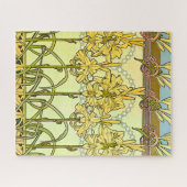 アルフォンス・ミュシャ アールヌーボー リリー 花柄 ジグソーパズル (横)