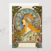 アルフォンス・ミュシャ アール・ヌーヴォー 十二星座 招待状 (正面/裏面)