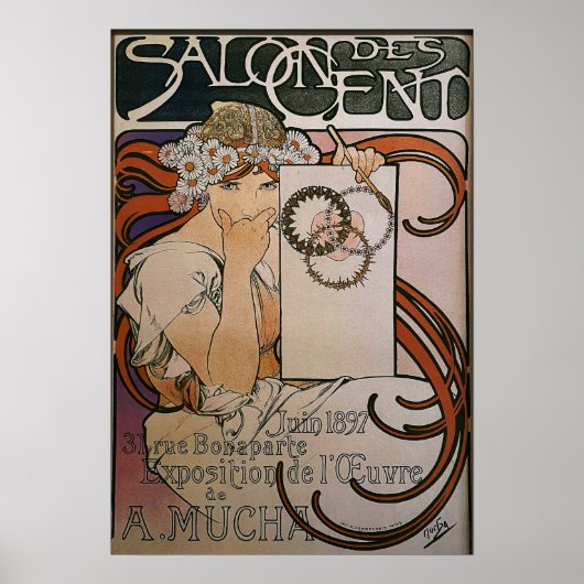 アルフォンス・ミュシャ - サロン・デ・展 1897 ポスター (正面)