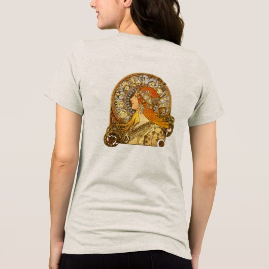 アルフォンス・ミュシャ 十二星座 アール・ヌーヴォー 女性 トライブレンドTシャツ (裏面)