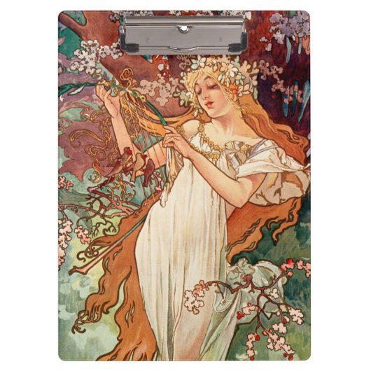 アルフォンス・ミュシャ「四季(1896年)春」 クリップボード (正面)