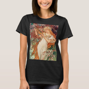 アルフォンス・ミュシャ 『四季』(1896) 春 Tシャツ