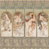 アルフォンス・ミュシャ 四季 1897 アール・ヌーヴォー パネル シール (正面)