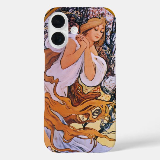 アルフォンス・ミュシャ 春の季節、ヴィンテージ アール・ヌーヴォー Case-Mate iPhoneケース (裏面)