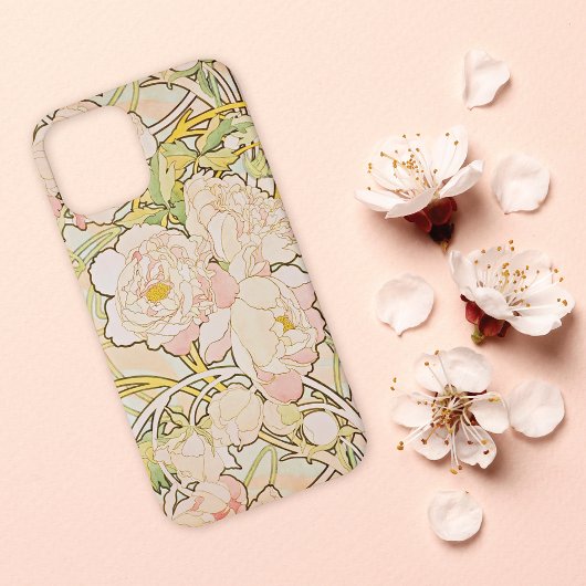 アルフォンス・ミュシャ 芍薬の花 iPhoneケース