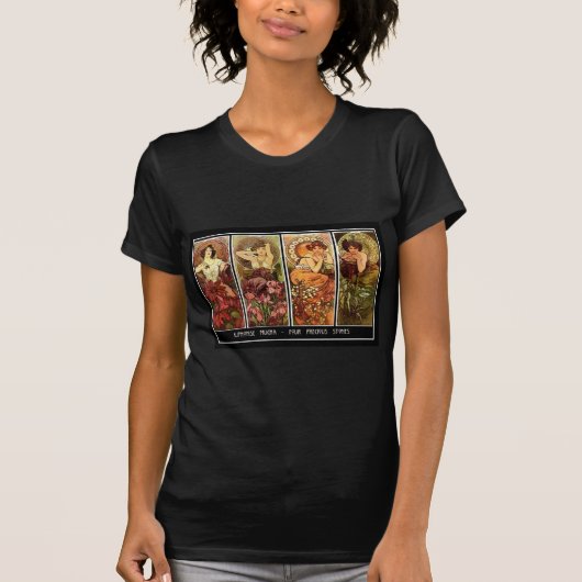 アルフォンス・ミュシャ 4つの季節 Tシャツ (正面)