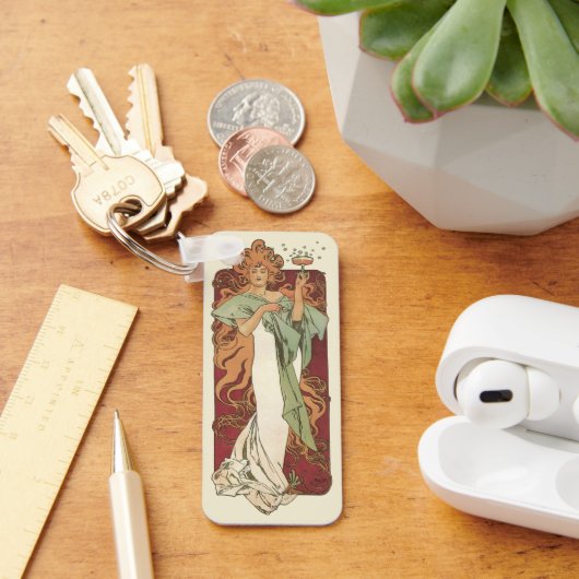 アルフォンス・ムハのヴィンテージ アール・ヌーヴォー、シャンパン キーホルダー (デスク)