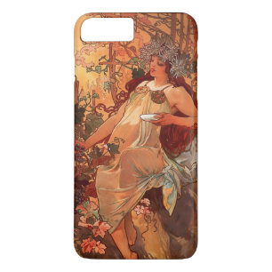 アルフォンズミュシャアールヌーボーオータ絵画ムズ iPhone 8 PLUS/7 PLUSケース