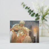 アルフォンズミュシャ~燃えるロウソクのある女性 ポストカード (スタンド正面)