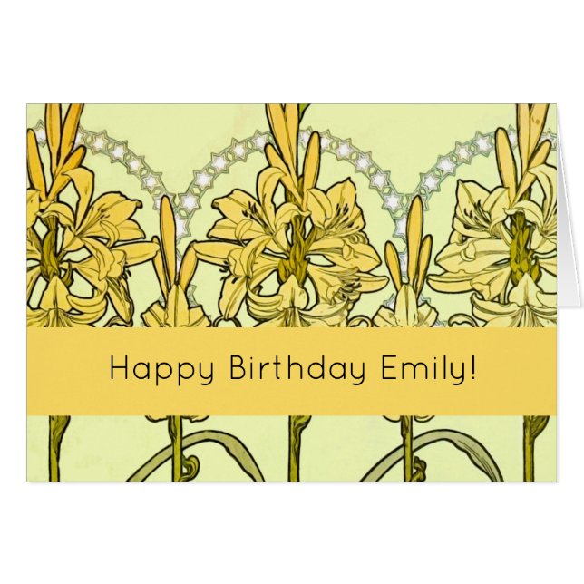 アルフォンセミュシャアールヌーボーリリリフローラルパターン (正面横)