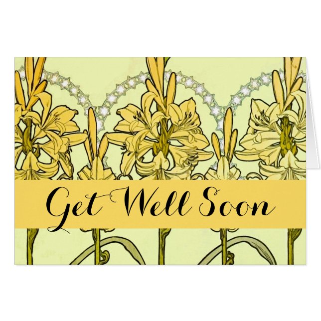 アルフォンセミュシャアールヌーボーリリリフローラルパターン (正面横)