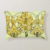 アルフォンセミュシャアールヌーボーリリリフローラルパターン アクセントクッション (正面)