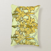アルフォンセミュシャアールヌーボーリリリフローラルパターン アクセントクッション (裏面(縦))
