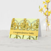 アルフォンセミュシャアールヌーボーリリリフローラルパターン カード (黄色い花)