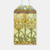 アルフォンセミュシャアールヌーボーリリリフローラルパターン ギフトタグ (正面)