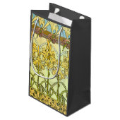 アルフォンセミュシャアールヌーボーリリリフローラルパターン スモールペーパーバッグ (裏面アングル)