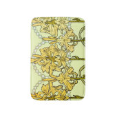 アルフォンセミュシャアールヌーボーリリリフローラルパターン バスマット (正面縦)