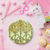 アルフォンセミュシャアールヌーボーリリリフローラルパターン ペーパープレート (パーティー)