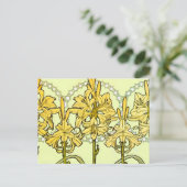 アルフォンセミュシャアールヌーボーリリリフローラルパターン ポストカード (スタンド正面)