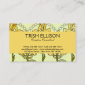 アルフォンセミュシャアールヌーボーリリリフローラルパターン 名刺 (裏面)