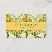 アルフォンセミュシャアールヌーボーリリリフローラルパターン 名刺 (正面)