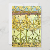 アルフォンセミュシャアールヌーボーリリリフローラルパターン 招待状 (裏面)