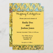 アルフォンセミュシャアールヌーボーリリリフローラルパターン 招待状 (正面/裏面)