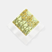 アルフォンセミュシャアールヌーボーリリリフローラルパターン 縁ありカクテルナプキン (角)