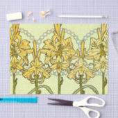 アルフォンセミュシャアールヌーボーリリリフローラルパターン 薄葉紙 (クラフト)