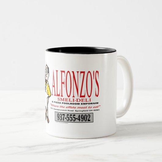 アルフォンゾーの臭い – デリ土産マグ ツートーンマグカップ (正面右)