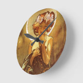 アルフォンミュシャ:ルナ ラウンド壁時計 (傾斜)