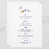 アルフレスコワインレモンブルーホワイトディナーメニュー 招待状 (正面/裏面)